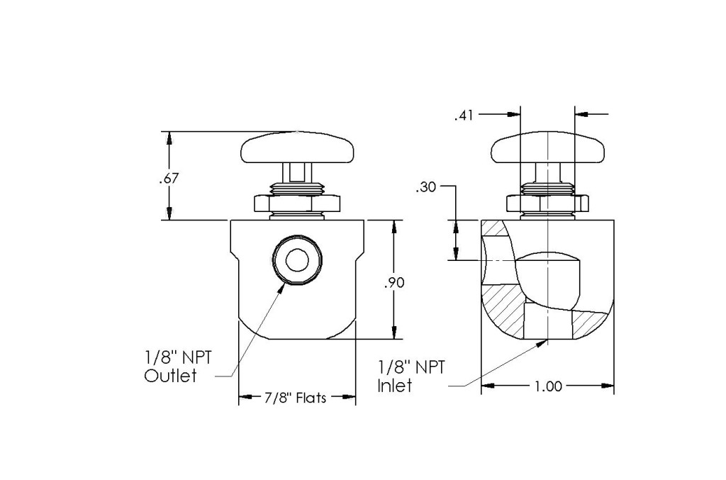 Angle Brass Push Button Valve Push Button Valves Alpine Echo